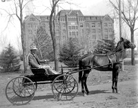 OLD MAIN WITH HORSE AND BUGGY