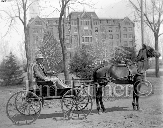 OLD MAIN WITH HORSE AND BUGGY